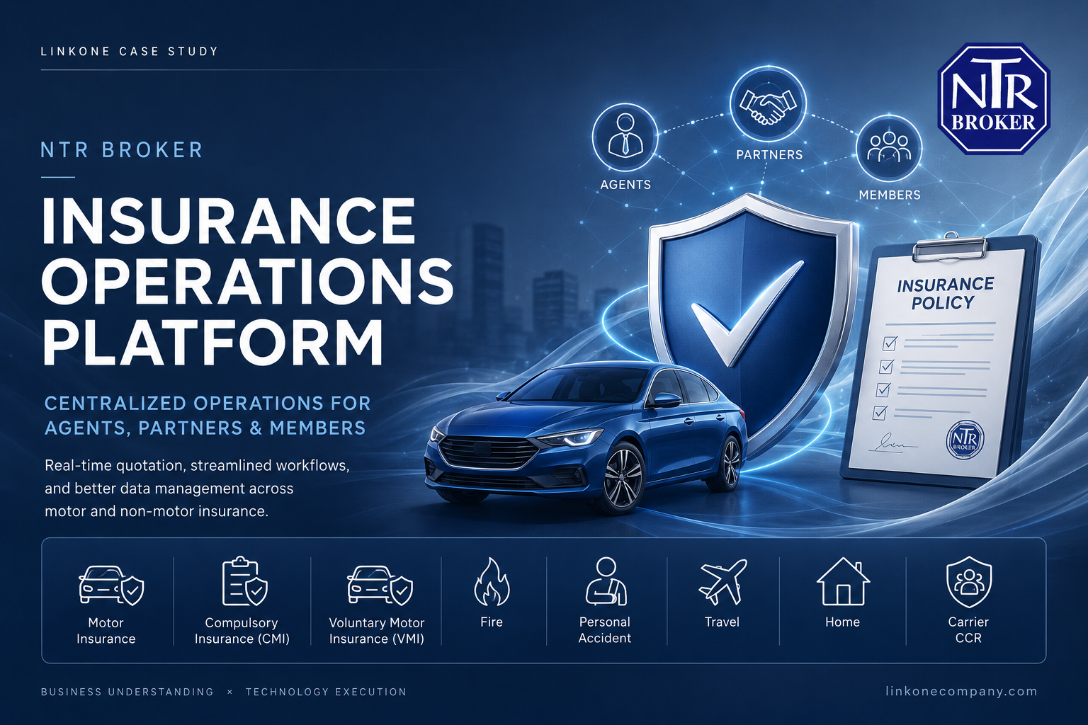 LinKone case study — NTR Broker insurance operations platform
